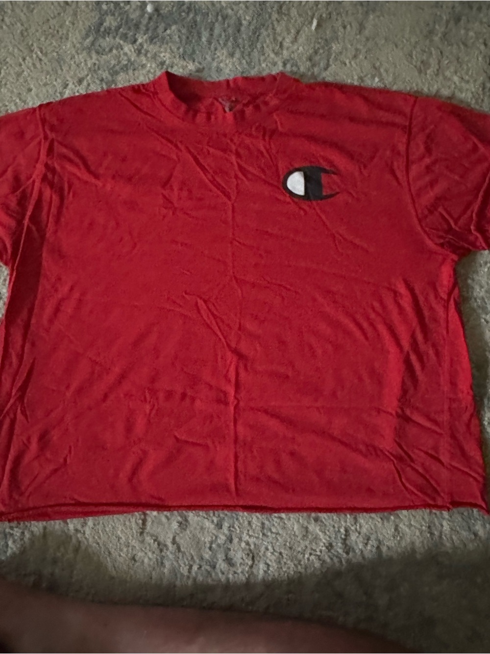 Champion Red Short Sleeve Tee with Small Chest Logo - Picture 1 of 1